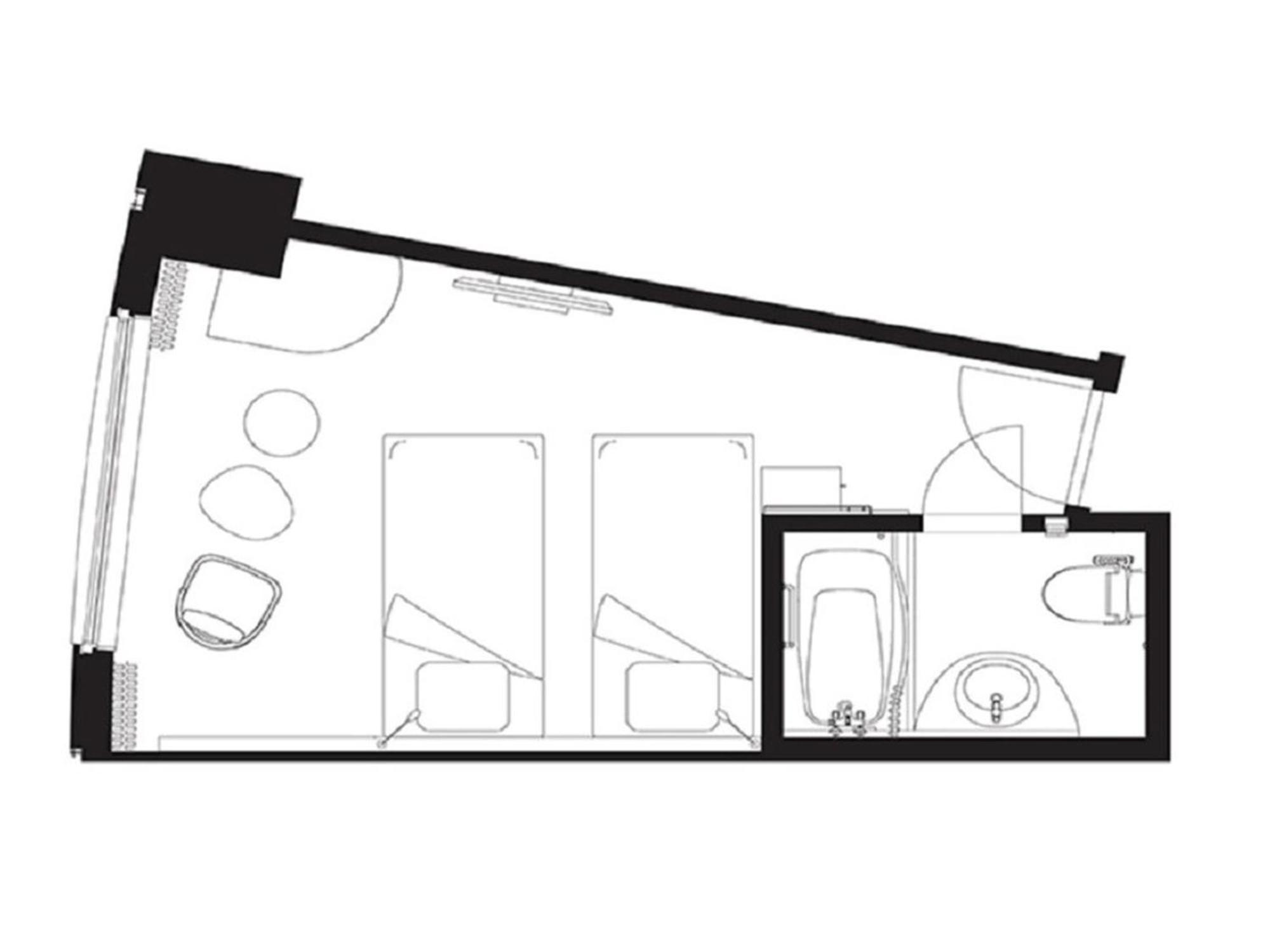 Sapporo Prince Hotel Δωμάτιο φωτογραφία Floorplan of a typical studio apartment